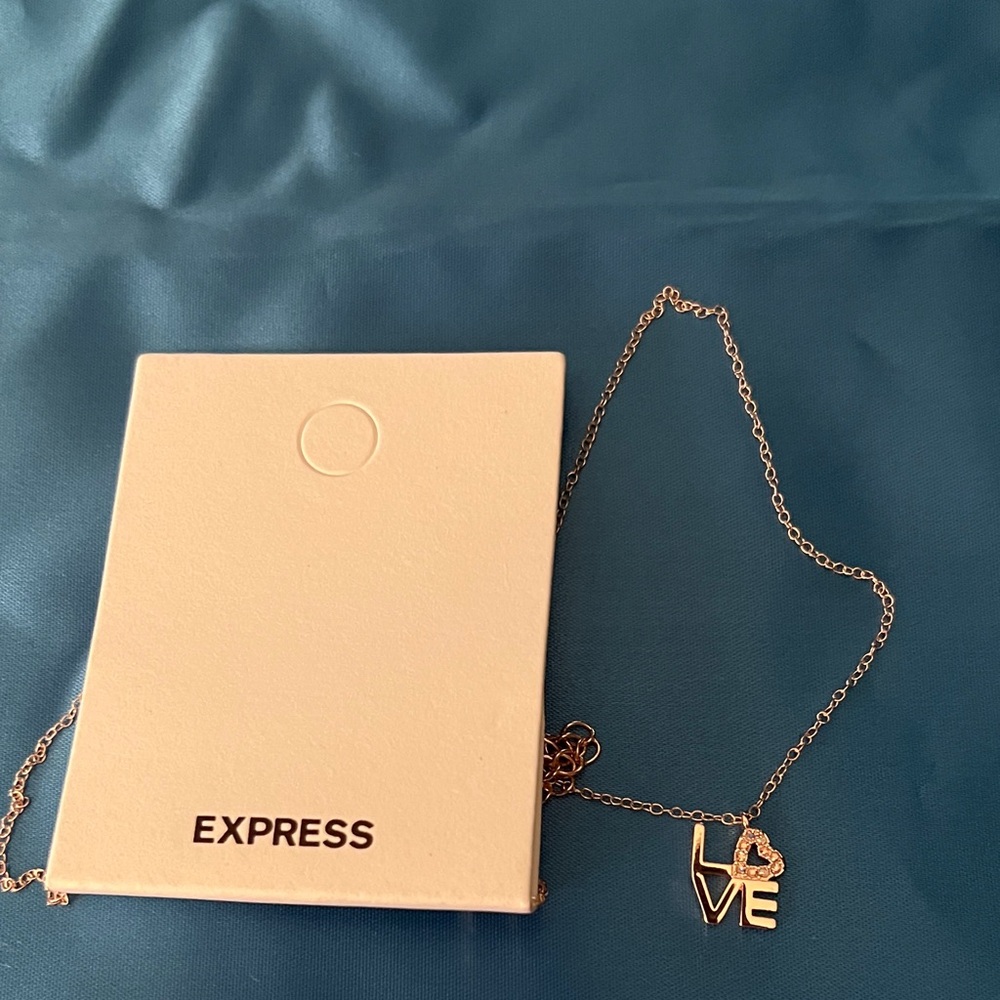 3/$18 Express Gold Love Pendant Necklace Lot 643